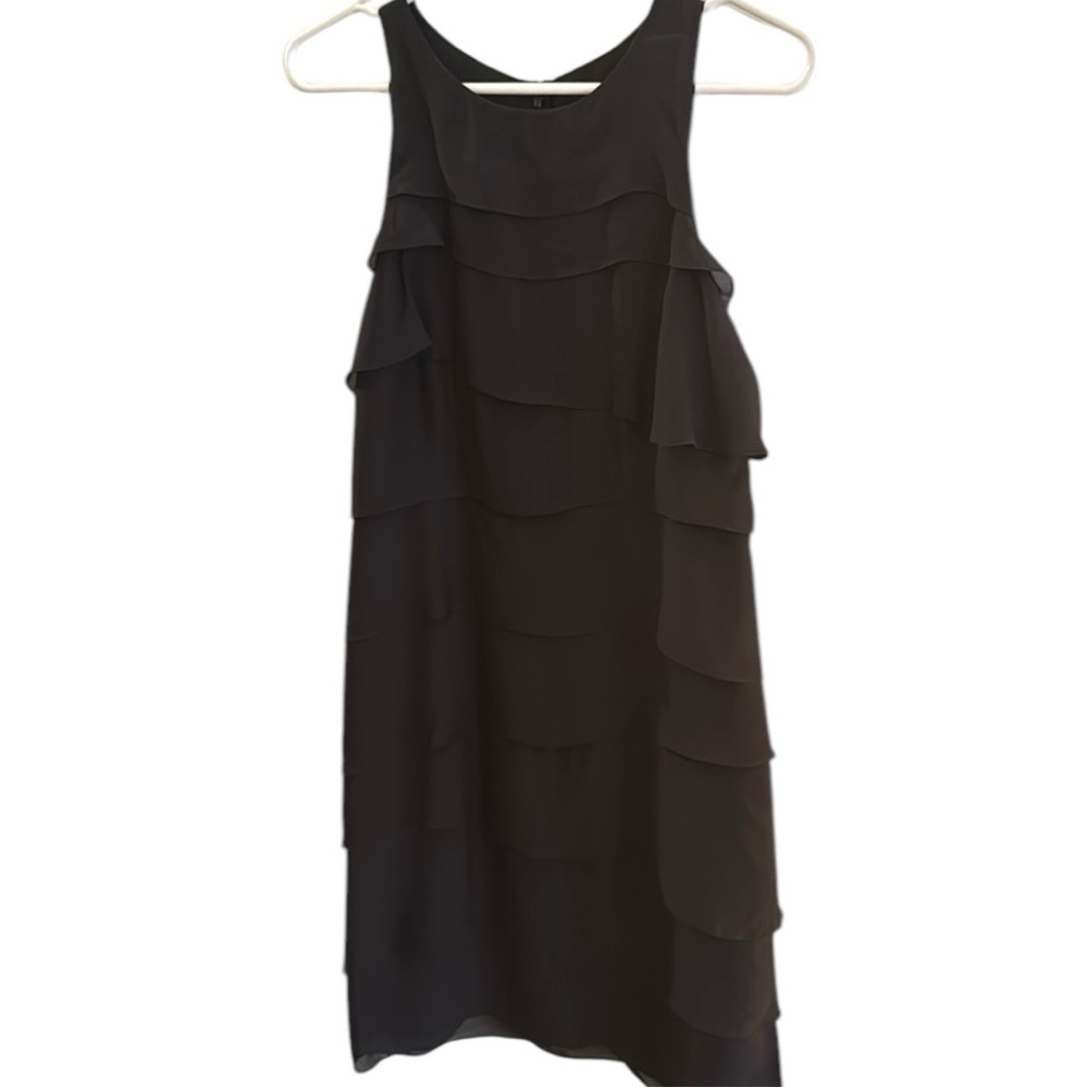Kenar Little Black Dress Layered Ruffle Size 6